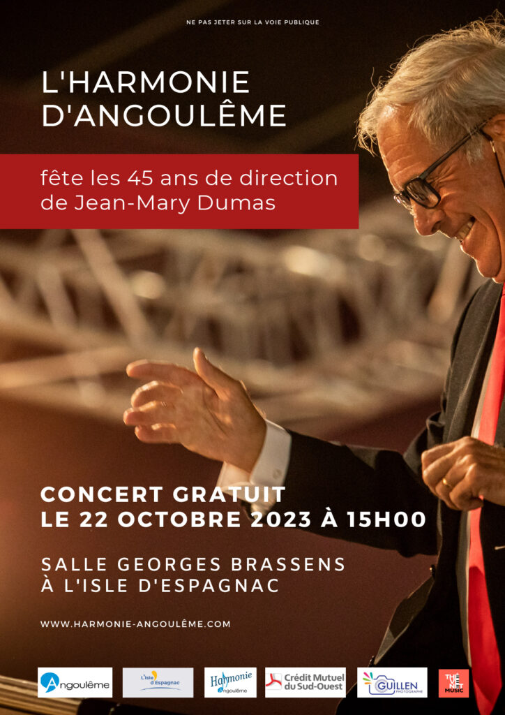 Affiche du concert des 45 ans de Direction de Jean-Mary Dumas
