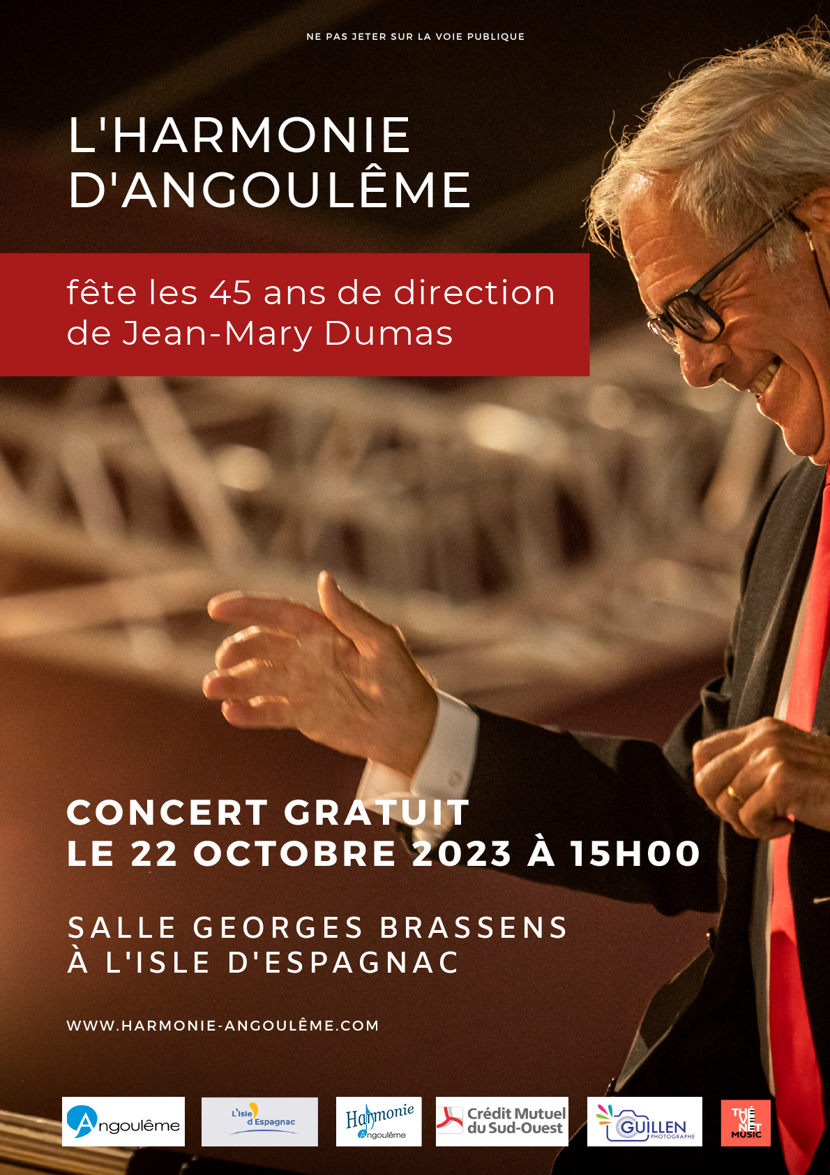 Affiche du concert des 45 ans de Direction de Jean-Mary Dumas